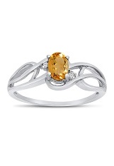lovely white gold oval citrine gemstone birthstone baby ring